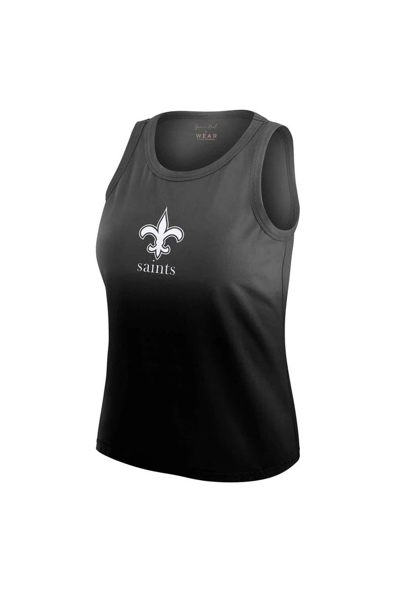 Women's WEAR by Erin Andrews x Gracie Hunt Black New Orleans Saints Ombre Tank Top, Alternate, color, Black