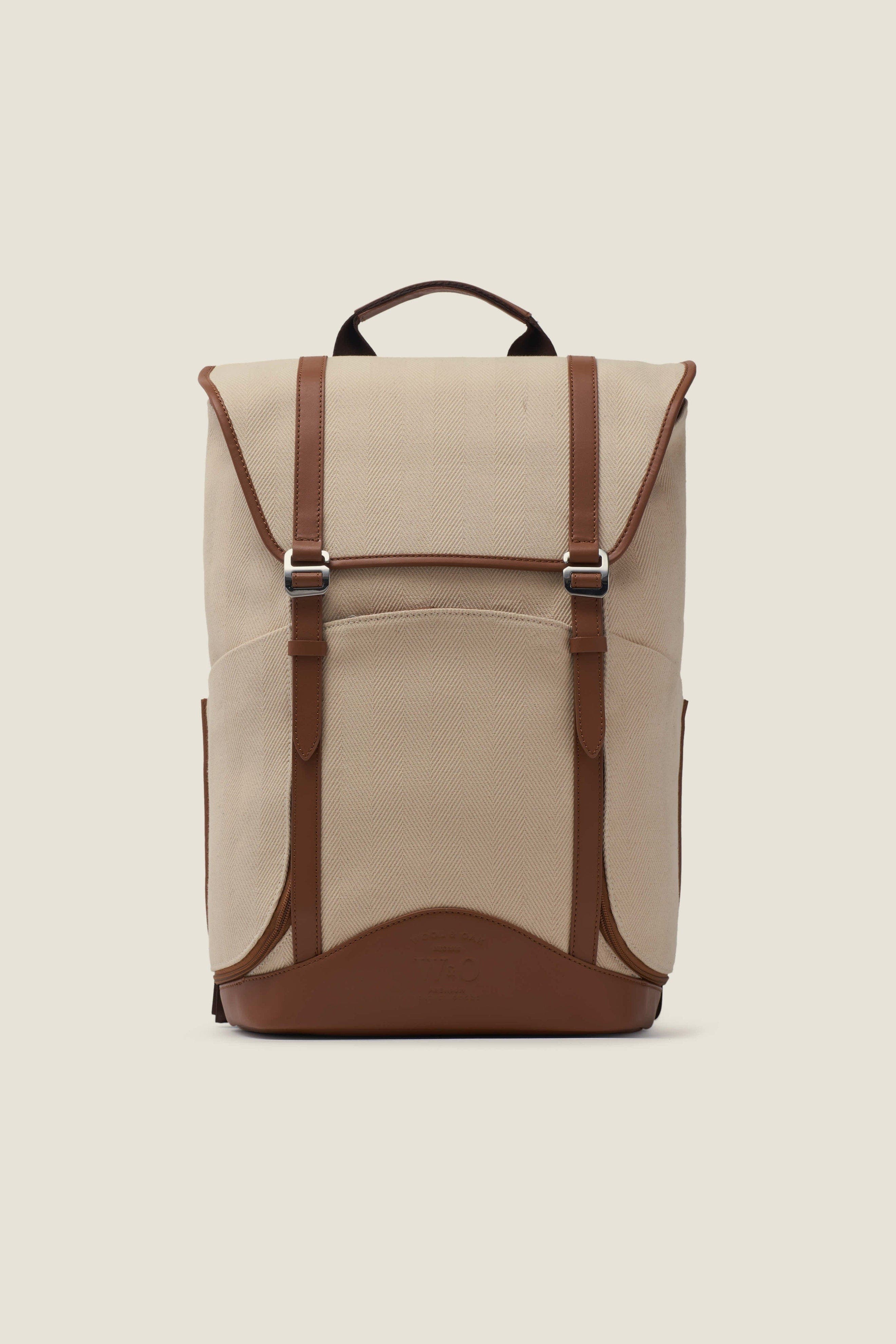 Wings Lightweight Minimalist Herringbone Travel Backpack, Main, color, Herringbone Sand