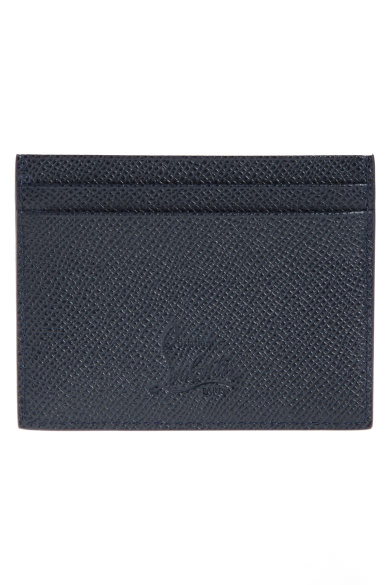 Groovy Calfskin Card Holder, Alternate, color, NAVY
