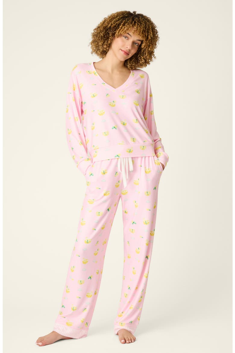 La Dolce Spritz Long Sleeve Pajama Top, Alternate, color, PASTEL PINK