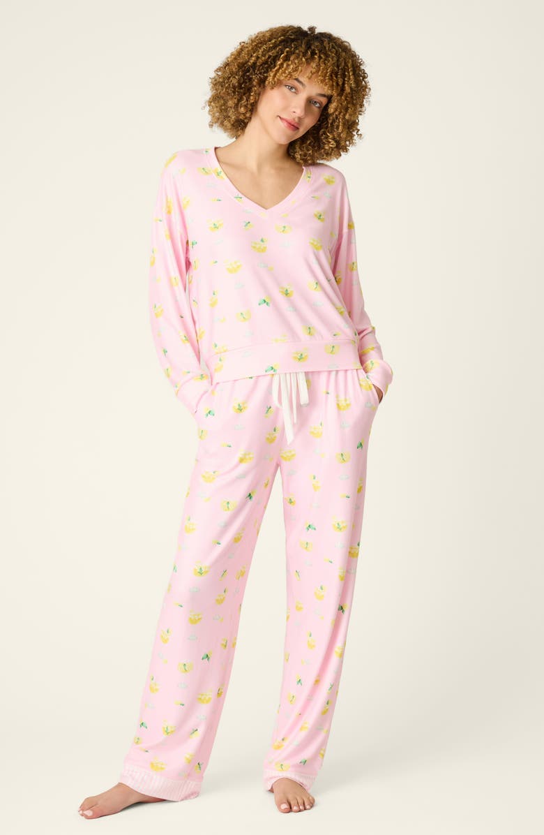 PJ Salvage La Dolce Spritz Long Sleeve Pajama Top, Alternate, color, 