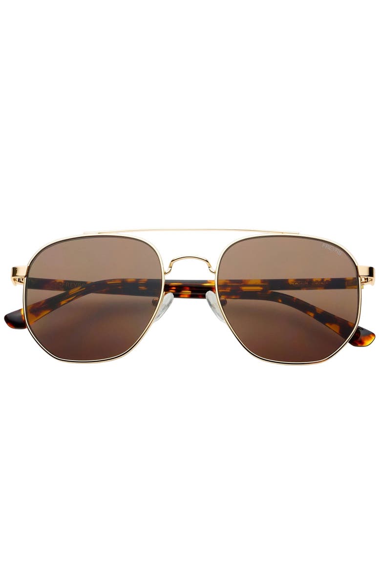 Austin Square Unixes Sunglasses, Main, color, Gold / Brown