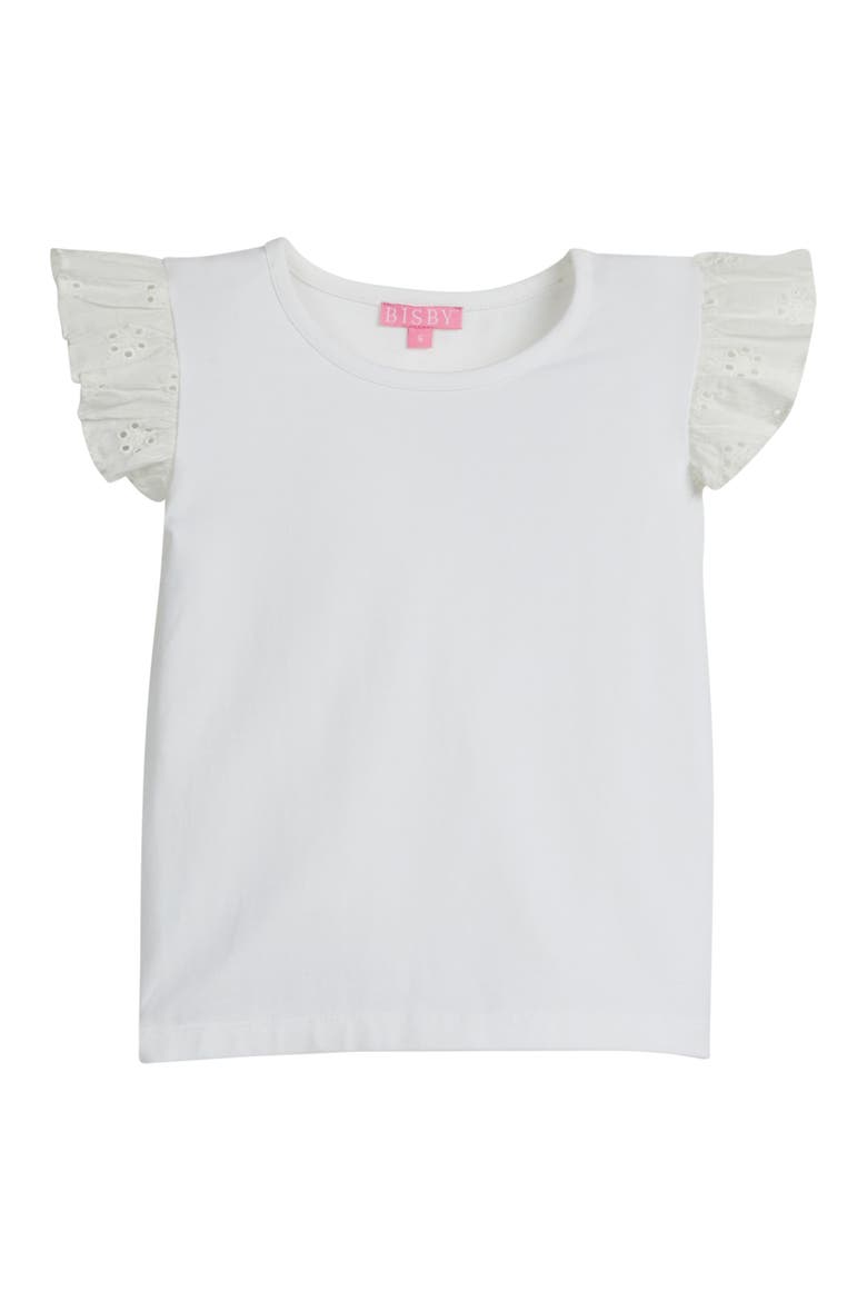 Kids' Knit Eyelet Tank, Alternate, color, White