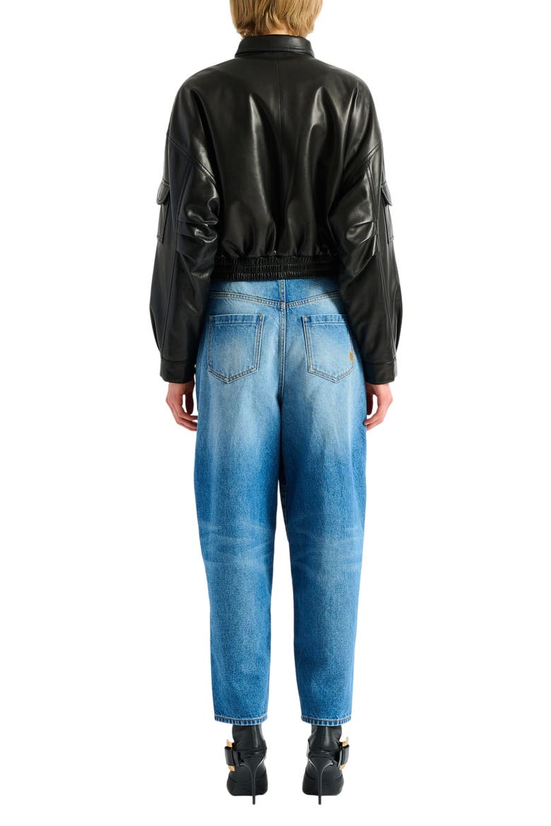 Lambskin bomber jacket, Alternate, color, black