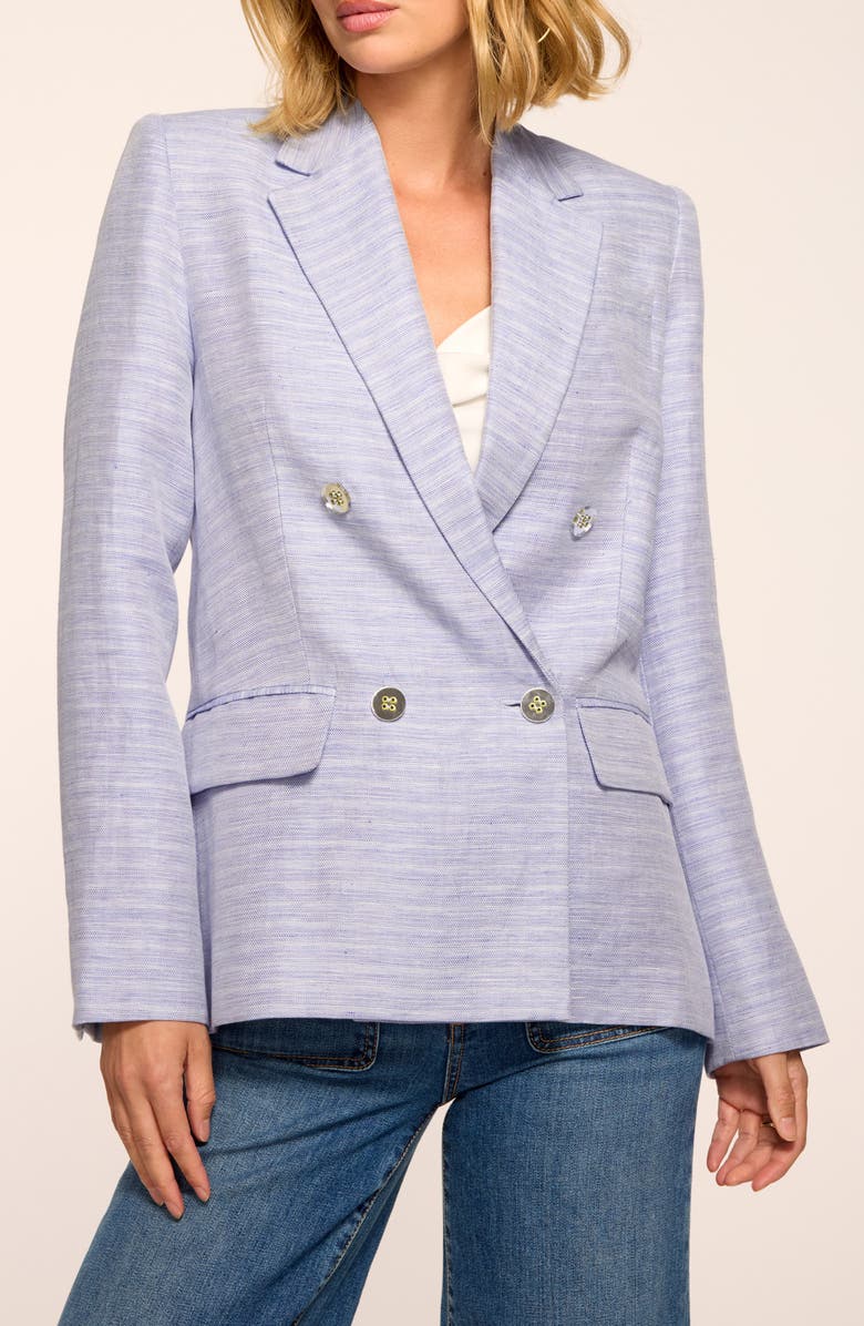 Ramy Brook Callie Linen Blend Jacket, Main, color, Bazaar Blue Linen