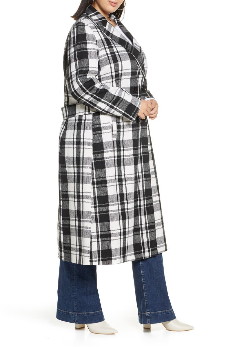 Halogen<sup>®</sup> Double Breasted Check Coat, Alternate, color, 