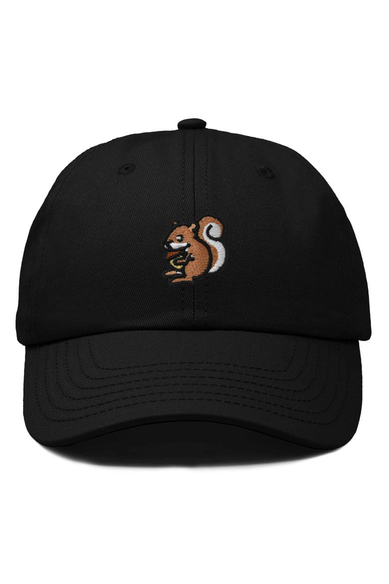 Squirrel Embroidered Outdoor Cap, Main, color, Black