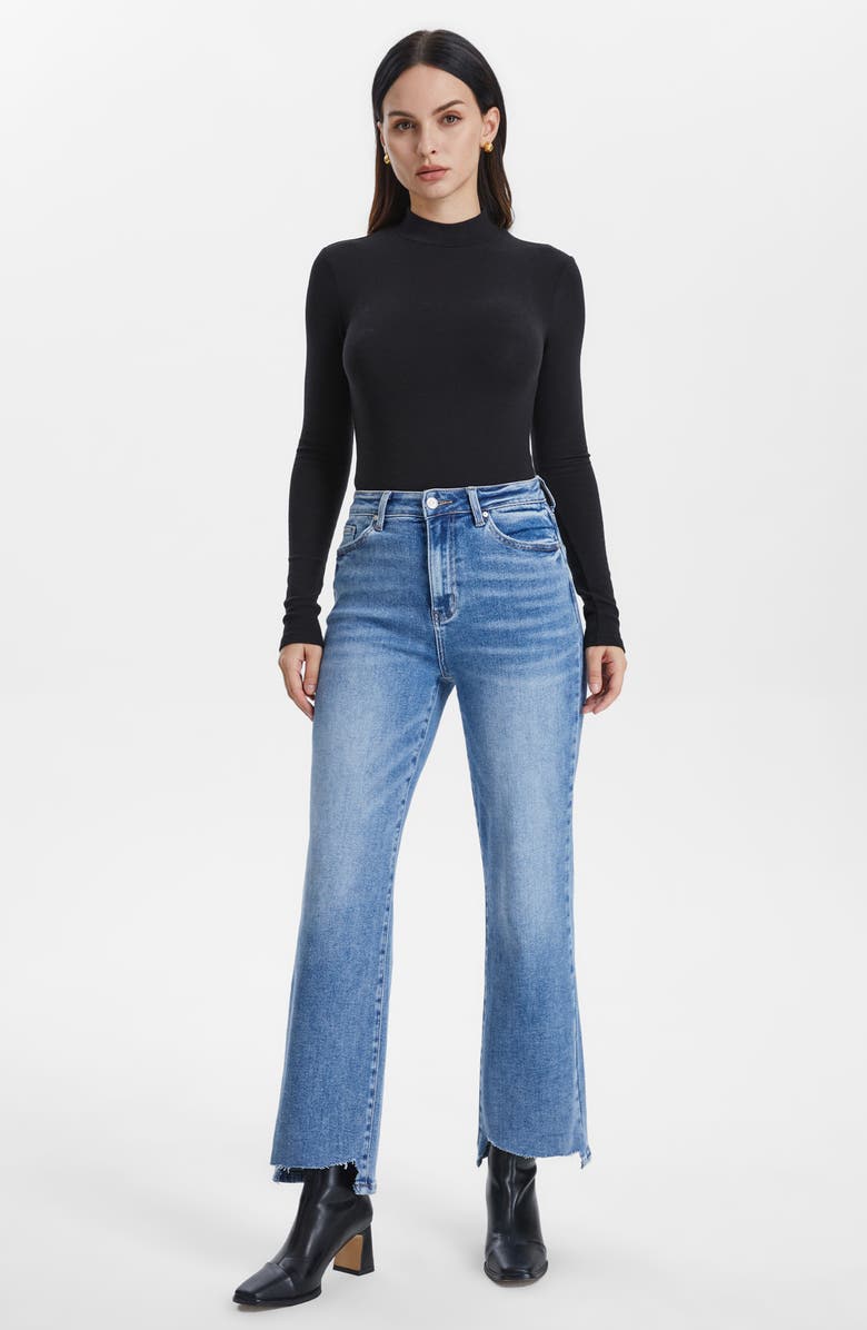 Bayeas Kristy High Waist Step Hem Ankle Straight Leg Jeans, Alternate, color, 