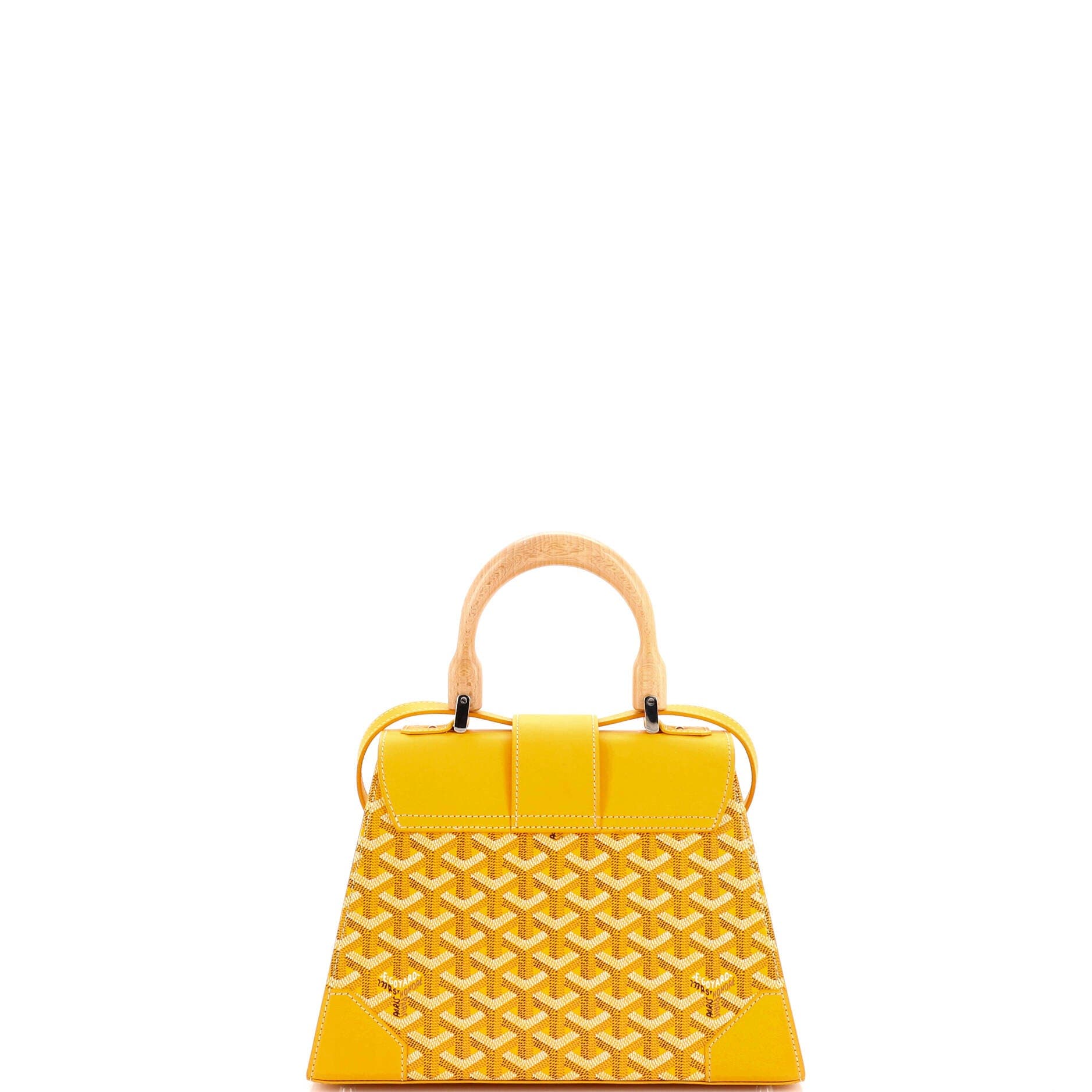 Pre-Owned Goyard Saigon Top Handle Bag Coated Canvas with Leather PM, Alternate, color, Yellow