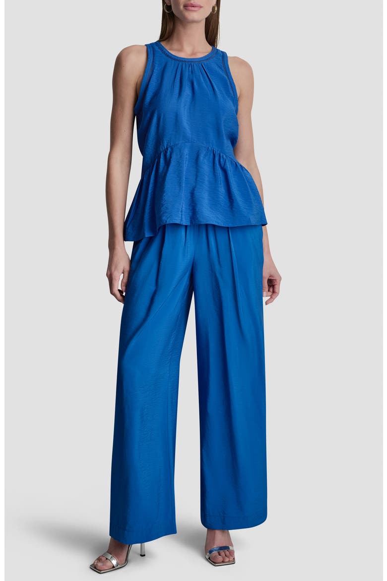 Ladder Lace Detail Sleeveless Top, Alternate, color, COBALT