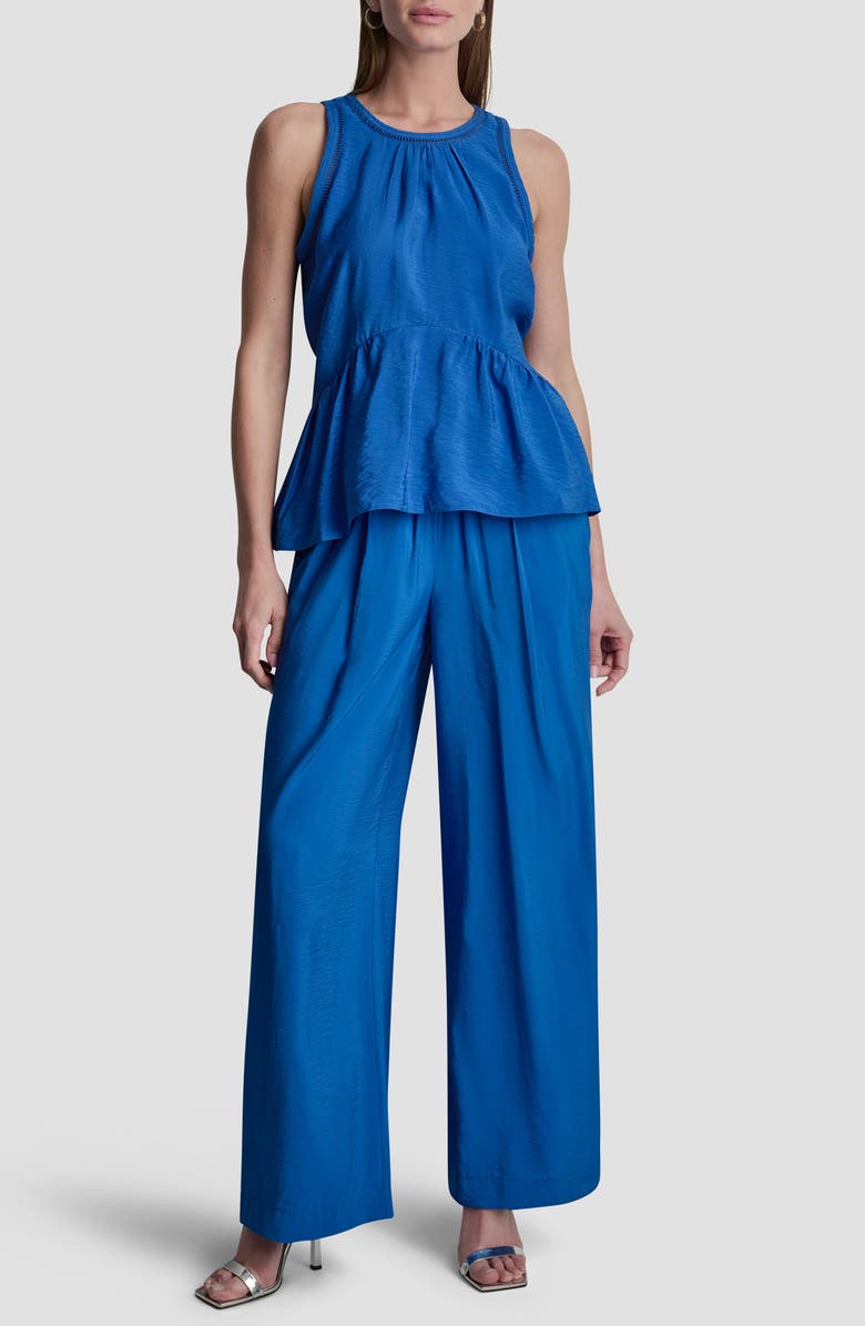 DKNY Ladder Lace Detail Sleeveless Top, Alternate, color, Cobalt