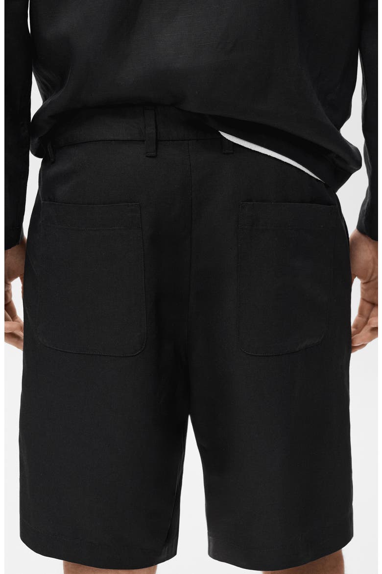 Elastic Waist Shorts, Alternate, color, BLACK