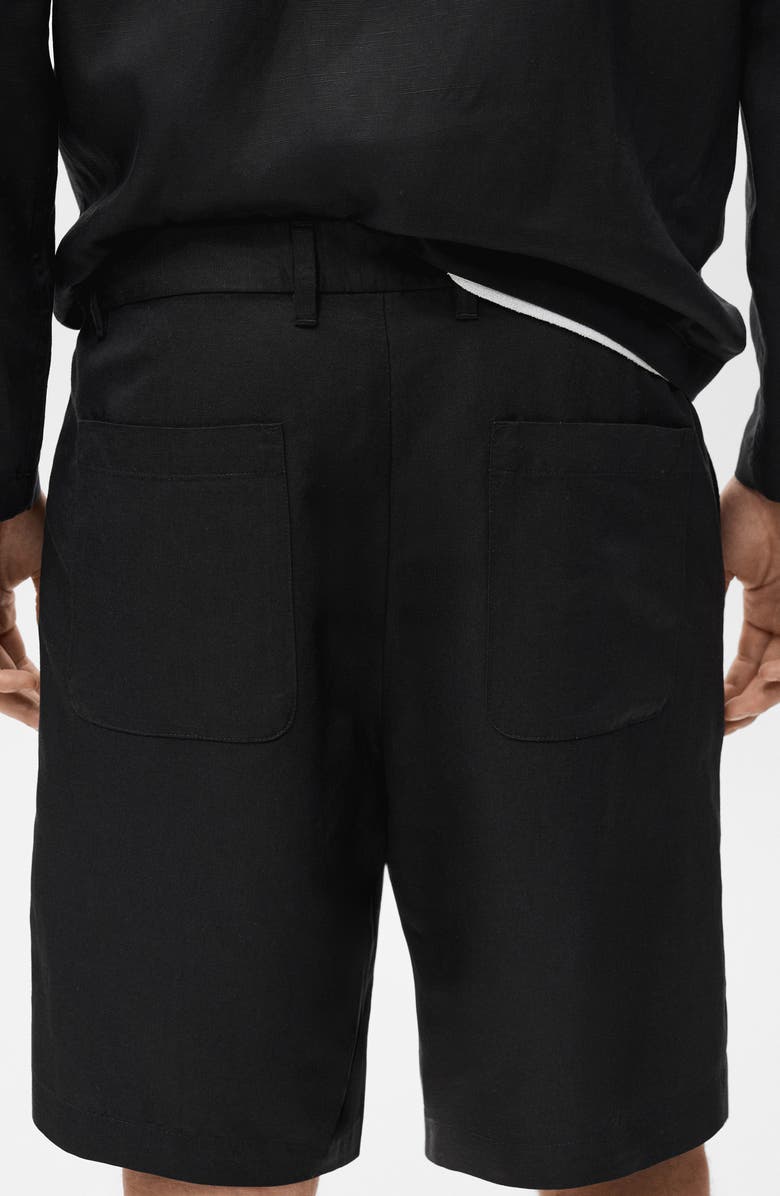 MANGO Elastic Waist Shorts, Alternate, color, Black