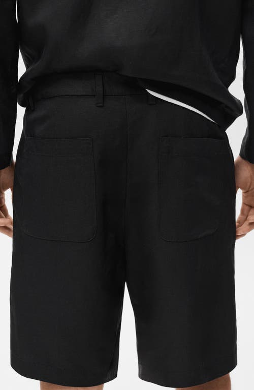 Mango Elastic Waist Shorts In Black