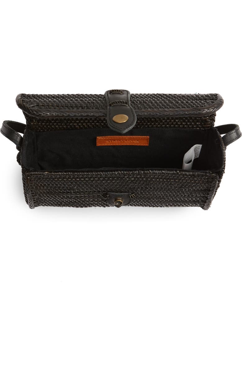 Street Level Woven Rattan Box Crossbody Bag, Alternate, color,