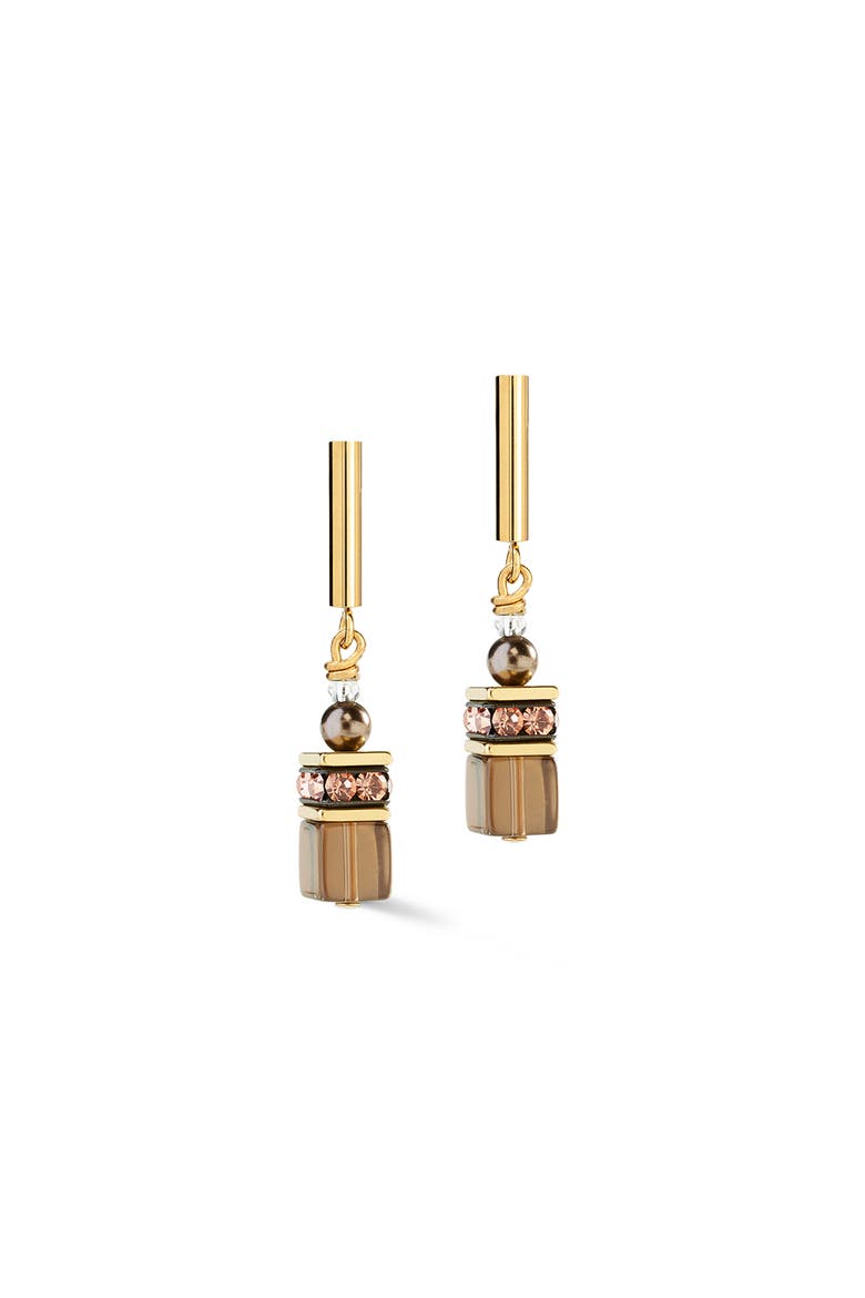 Geocube Precious Fusion Pearls Earrings, Alternate, color, Mocha Mousse