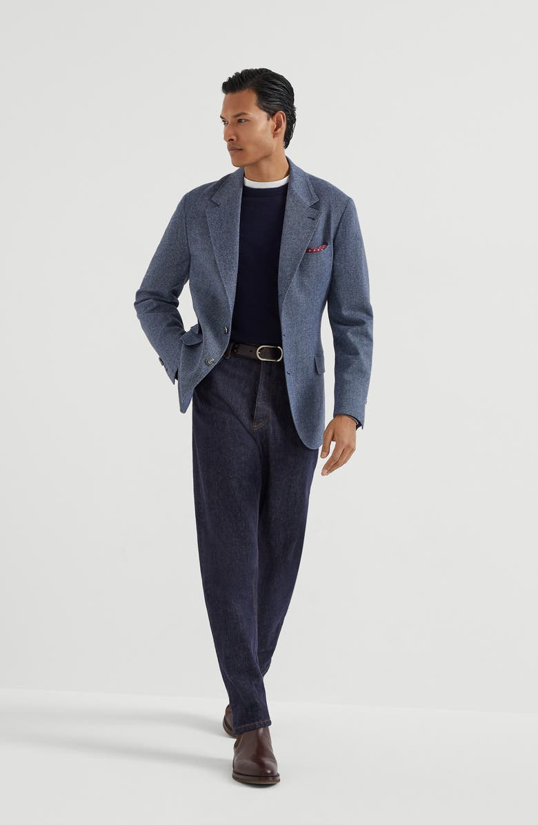 Brunello Cucinelli Deconstructed Cavallo blazer, Alternate, color, Denim