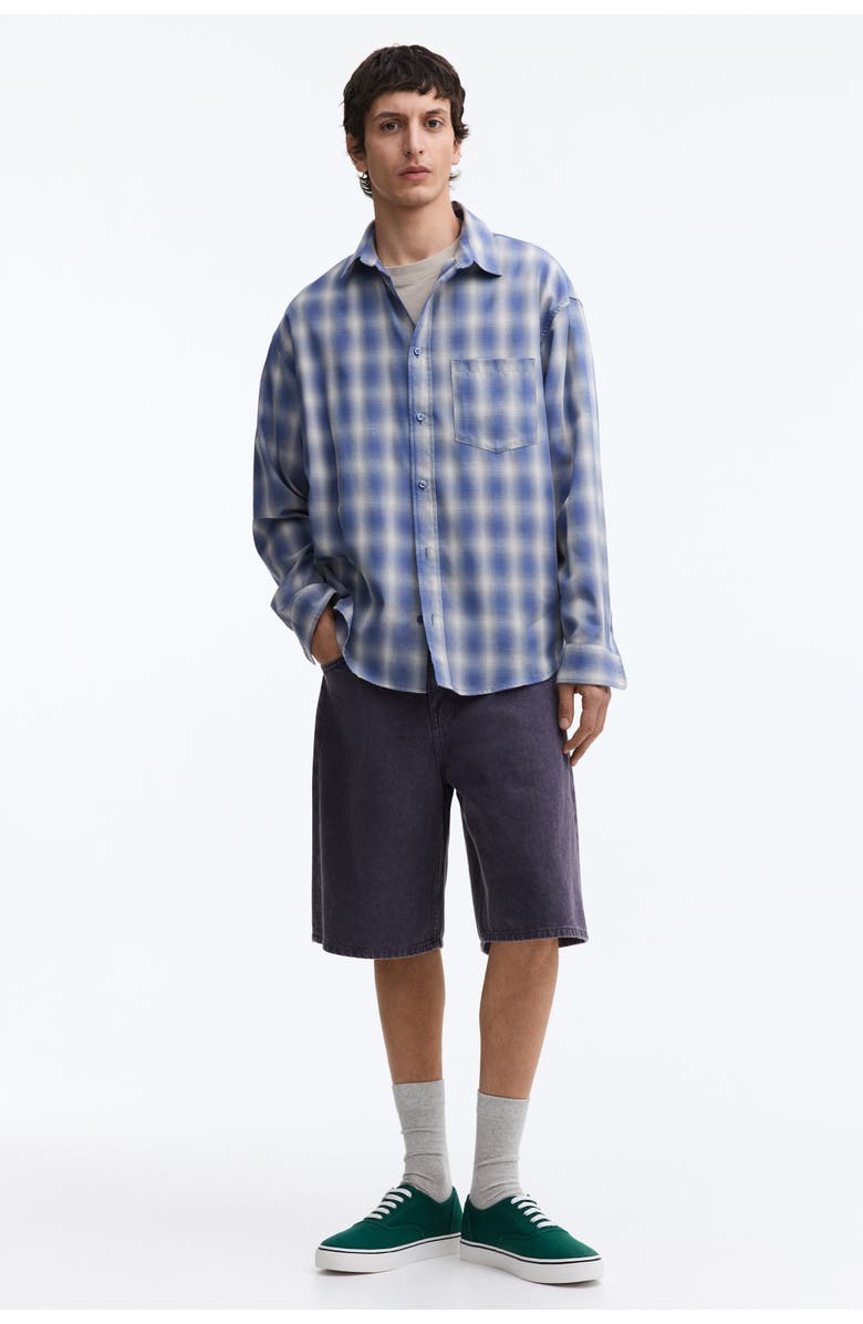 H&M Relaxed Denim Shorts, Alternate, color, Dark Lilac