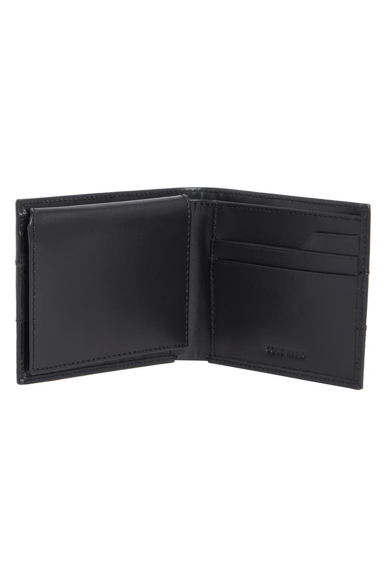 Naomi Brogue Leather Passcase Wallet, Alternate, color, BLACK