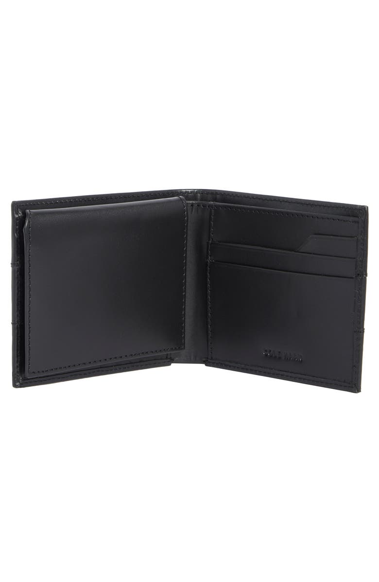 Cole Haan Naomi Brogue Leather Passcase Wallet, Alternate, color, Black