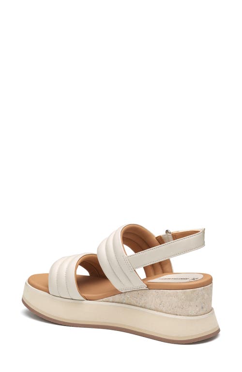 Johnston & Murphy Colleen Wedge Sandal In Bone Glove Leather