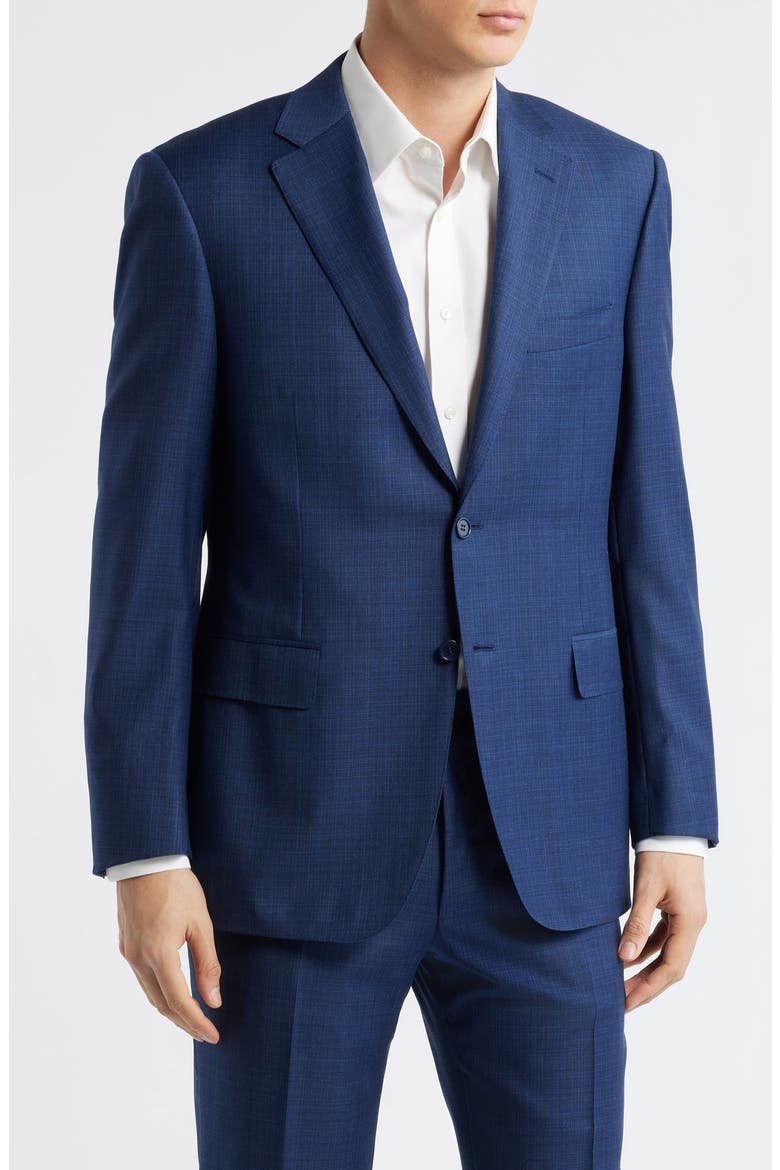 Siena Regular Fit Blue Mélange Wool Suit, Alternate, color, BLUE