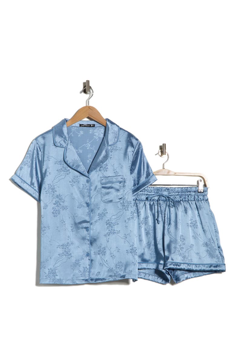 Tart Dixie Satin Shorts Pajamas, Alternate, color, Branch Floral-Faded Denim