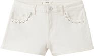 MANGO TEEN Whipstitch Trim Denim Mini Shorts