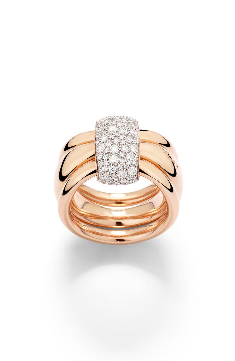 Pomellato Together Diamond Pavé Ring, Alternate, color, Rose Gold/ Diamond