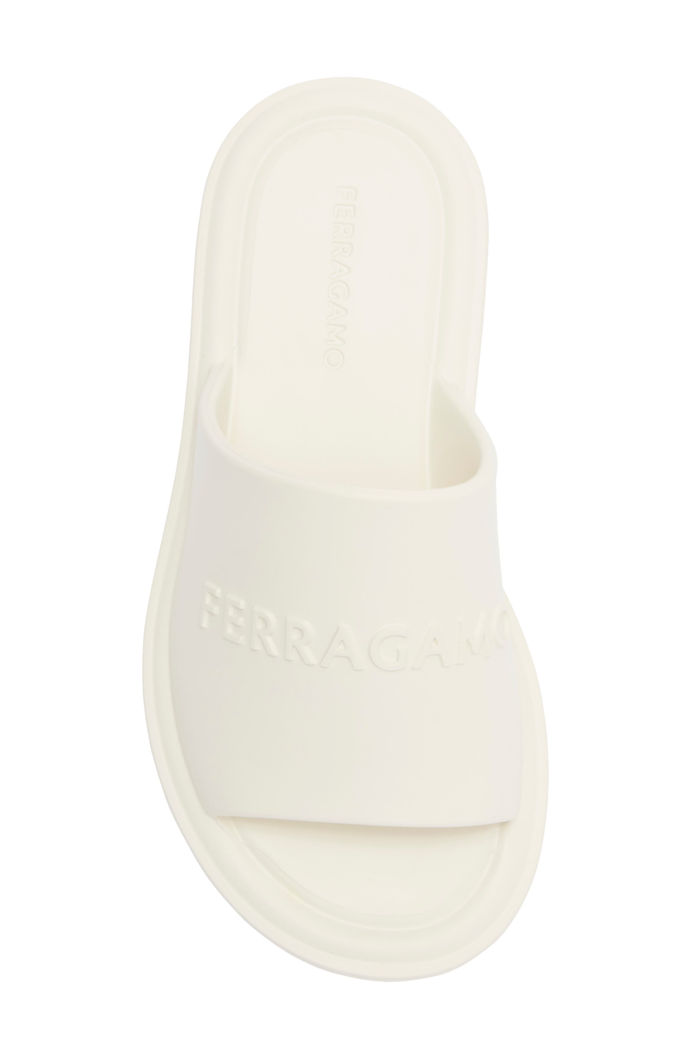 Giuneva Logo Slide Sandal, Alternate, color, WHITE