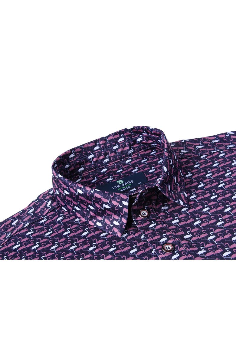 TOM BAINE Patterned Slim Fit Performance Golf Polo, Alternate, color, Purple