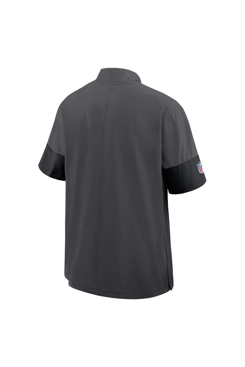 Men's Nike Charcoal Cleveland Browns Sideline Short Sleeve Quarter-Zip Performance Coach Jacket, Alternate, color, Charcoal
