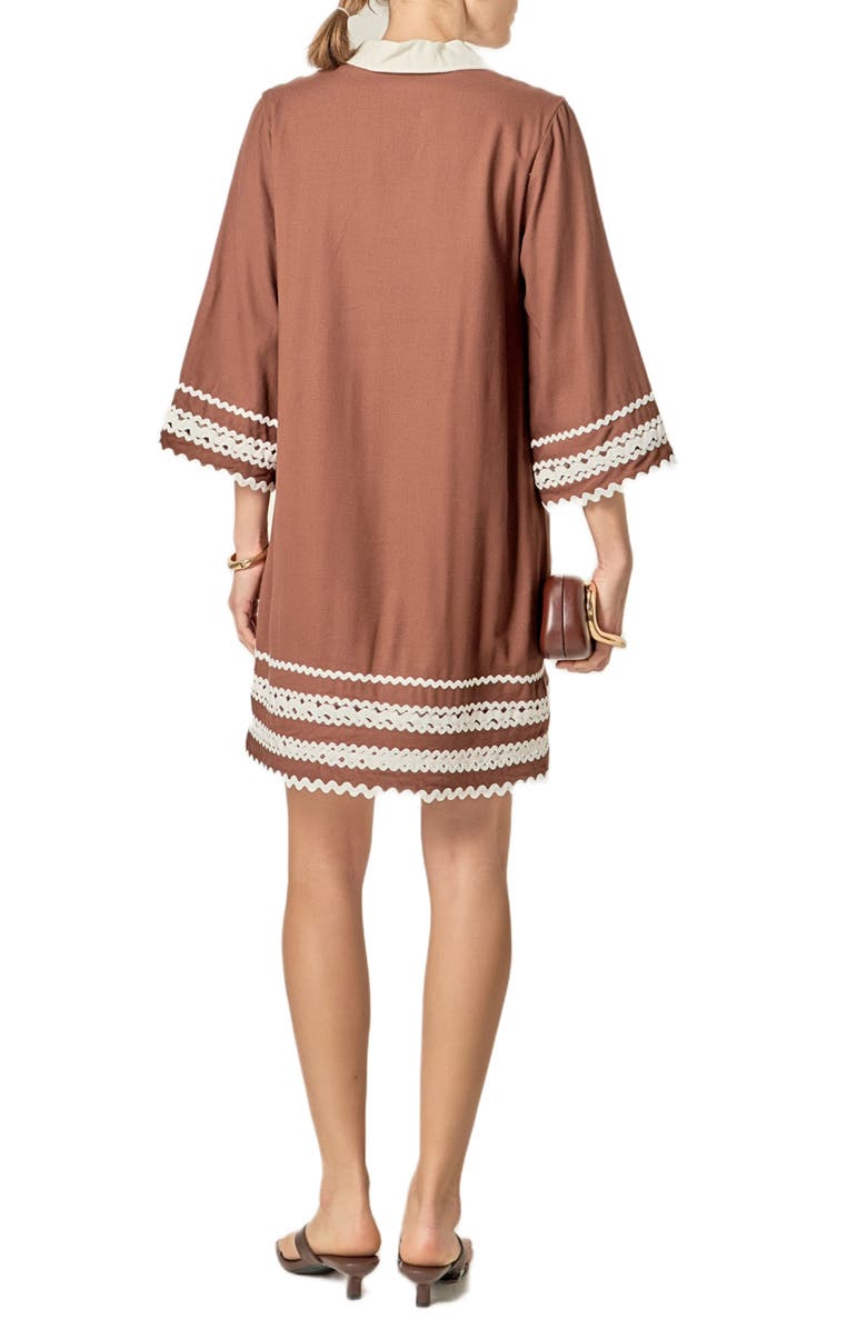 English Factory Colorblock Minidress, Alternate, color, Brown