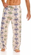 The Lazy Poet Ben Riviera Palms Ecru Linen Pajama Pants