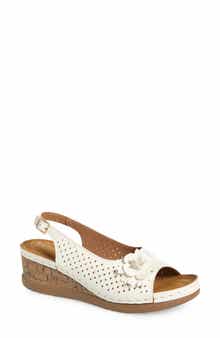 EXTREME BY EDDIE MARC Laser-Cut Wedge Slingback Sandal