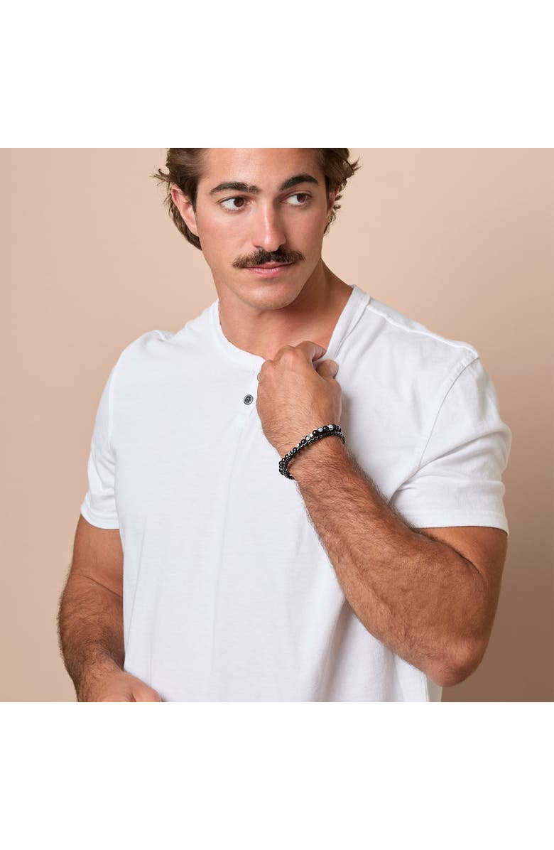 Lucky Brand Stretch Bead & Magnetic Cord Bracelet Set - 2 Piece, Alternate, color, Blue, Black