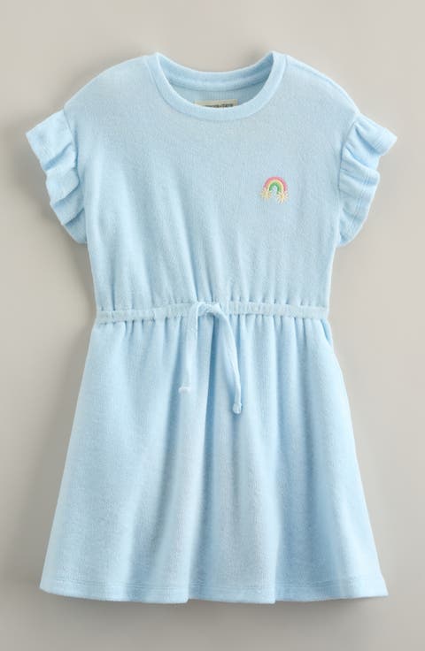 Kids' Flutter Sleeve Cotton Terry Dress (Toddler, Little Kid & Big Kid)