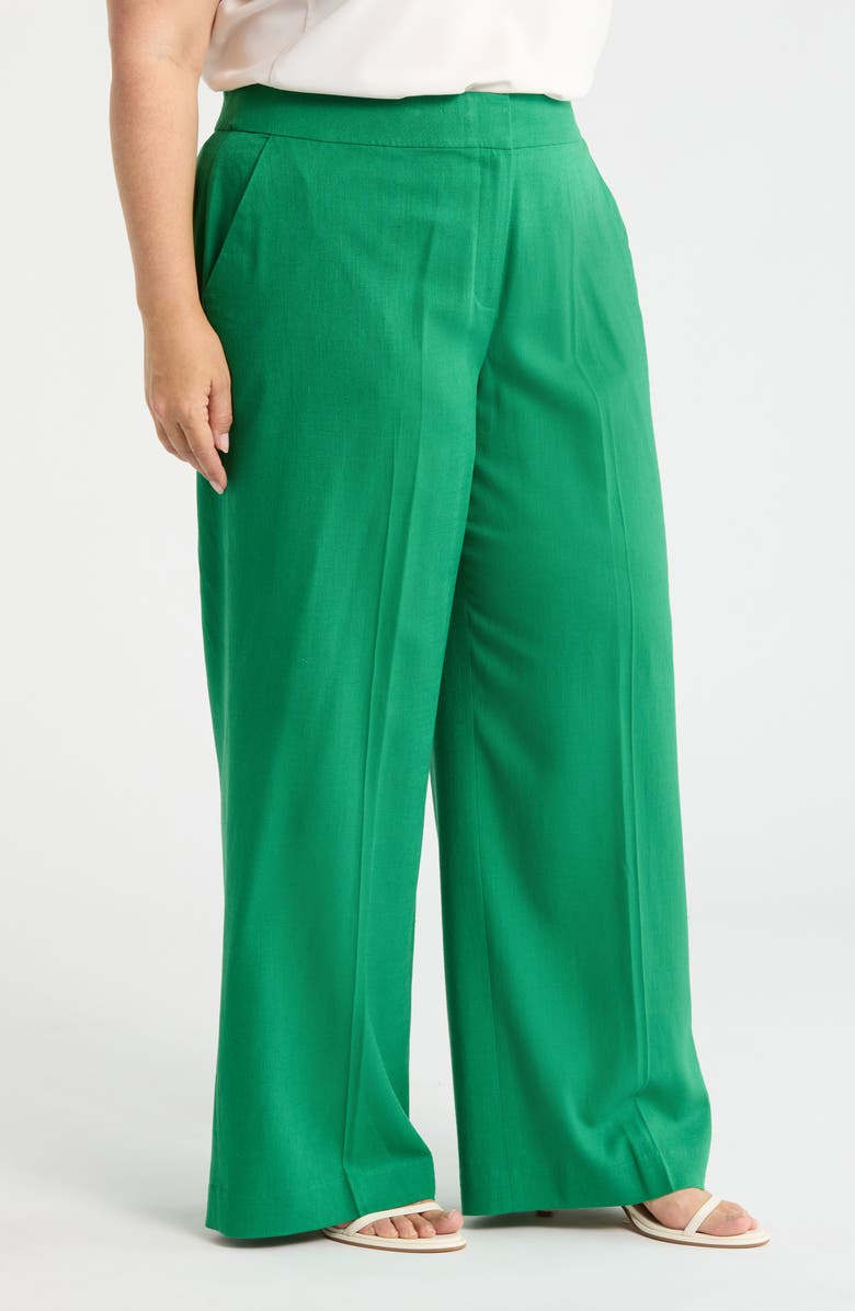 Tahari ASL Wide Leg Pants, Alternate, color, Parakeet Green