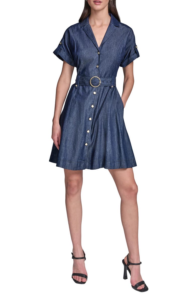 Denim Shirtdress, Main, color, INDIGO