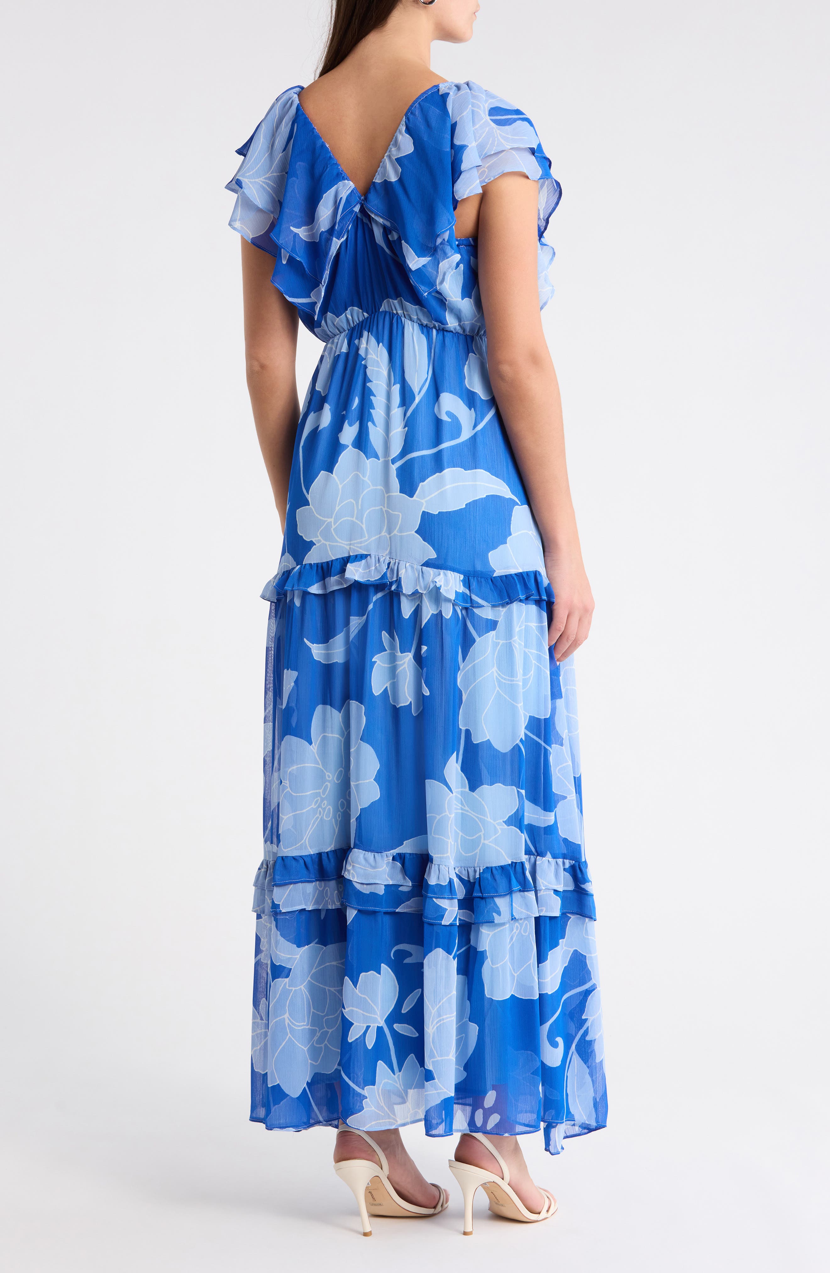 Floral Off the Shoulder Tiered Maxi Dress - image 2