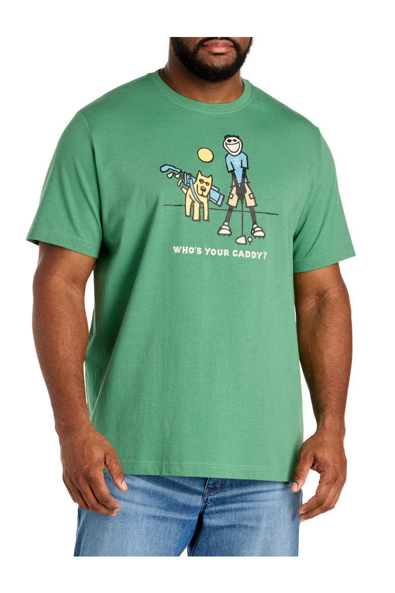 Big & Tall Who's Your Caddy Graphic Tee, Main, color, GREEN
