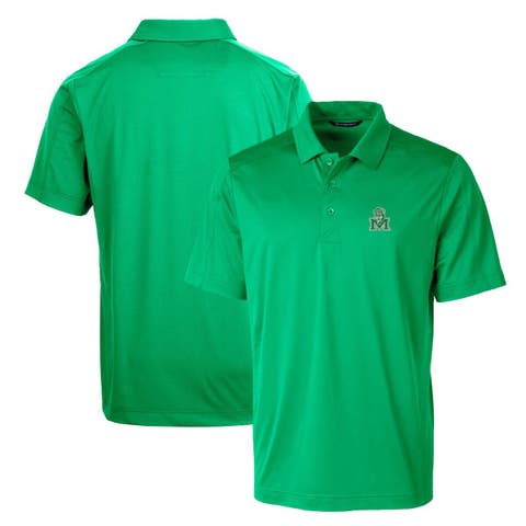 Kelly Green Marshall Thundering Herd Primary Team Logo Prospect Textured Stretch Polo