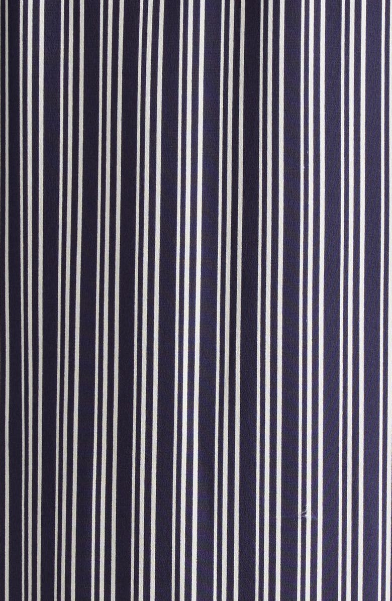 Michael Kors Collection Cascade Stripe Long Sleeve Silk Crêpe de Chine Shirtdress, Alternate, color, Maritime/ Optic White