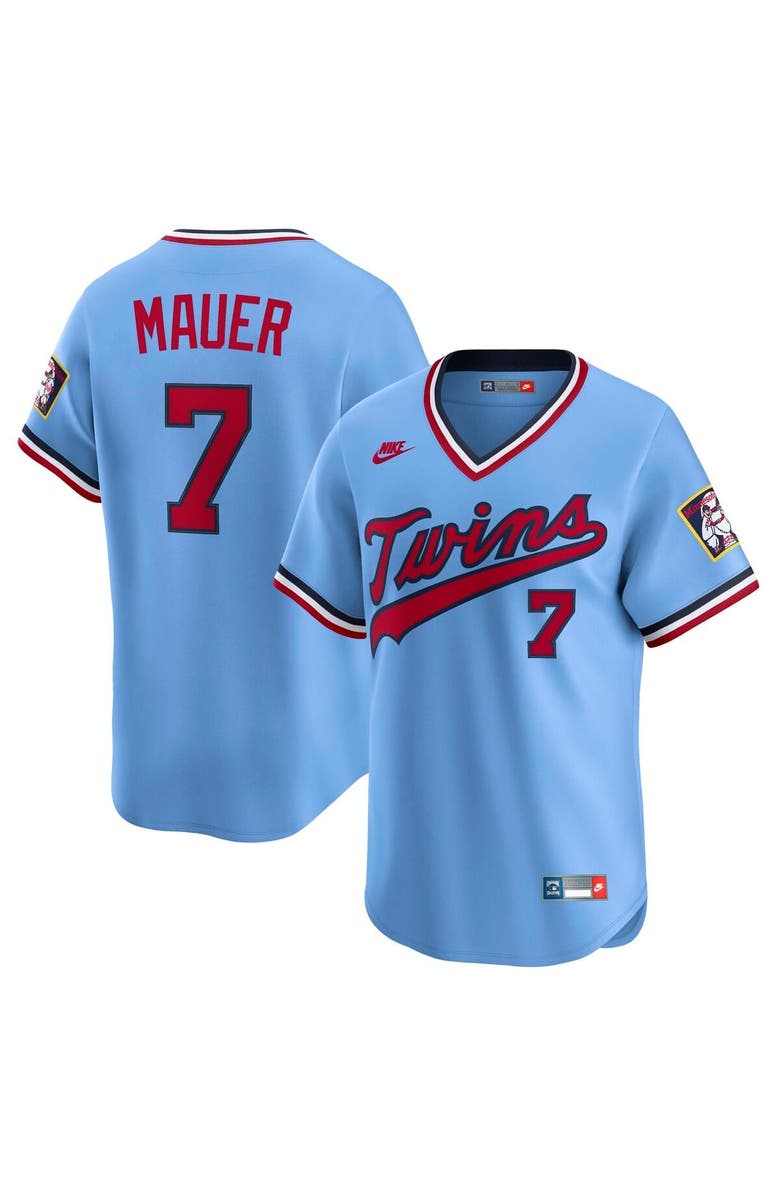 Nike Men's Nike Joe Mauer Light Blue Minnesota Twins Throwback Cooperstown Collection Limited Jersey, Alternate, color, Light Blue