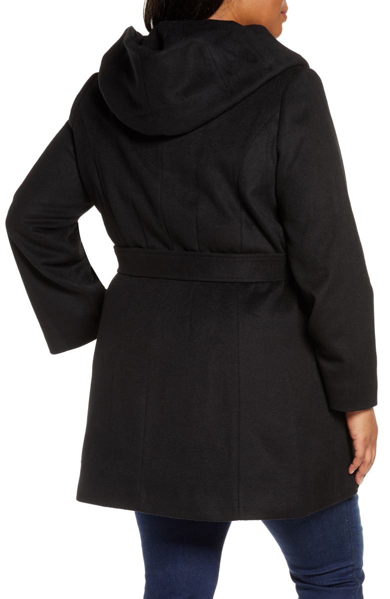 Halogen<sup>®</sup> Wool Blend Hooded Wrap Coat, Alternate, color, 