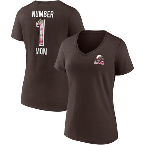 Women's Fanatics Branded Brown Cleveland Browns Team Mother's Day V-Neck T-Shirt
