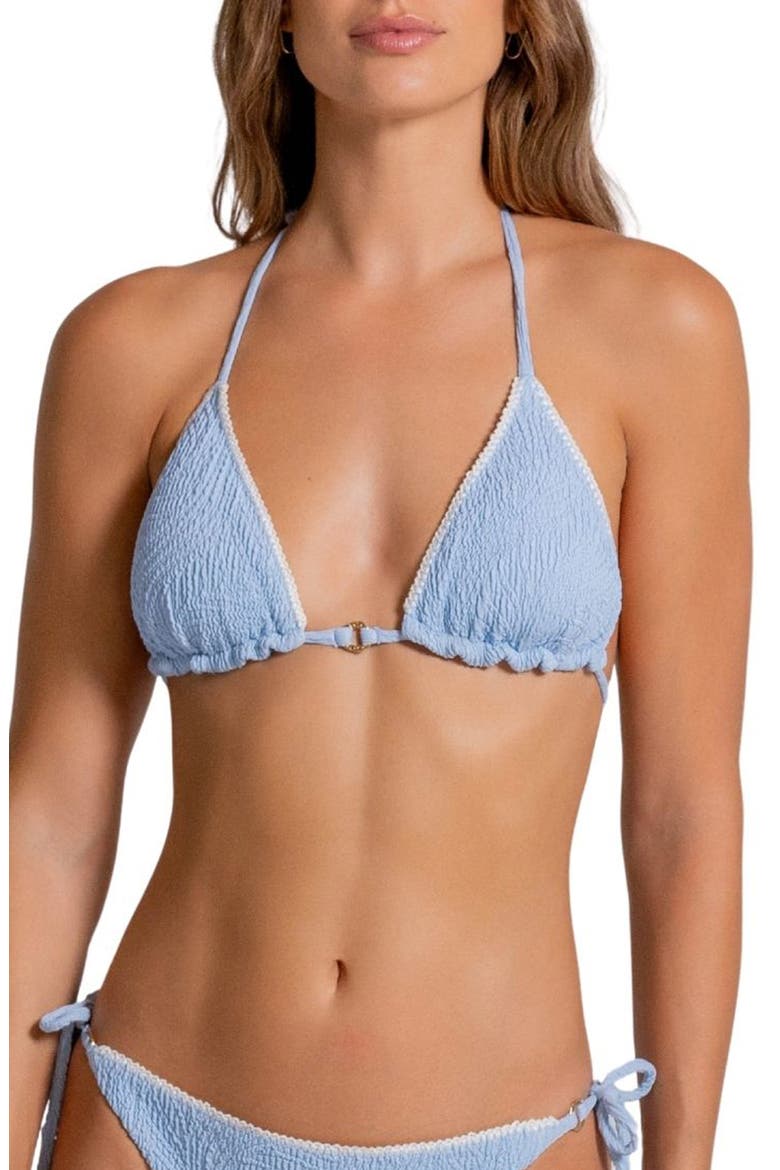 Blanket Stitch Embroidered Triangle Bikini Top, Main, color, CHIFFON