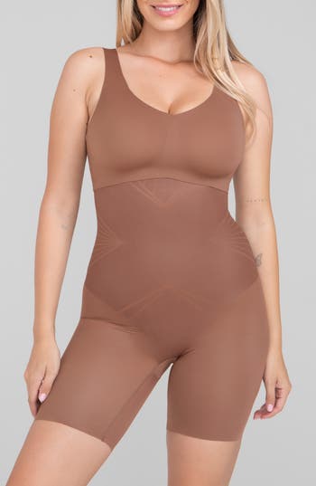 Honeylove Shadowsculpt High Waist Shorts In Brown