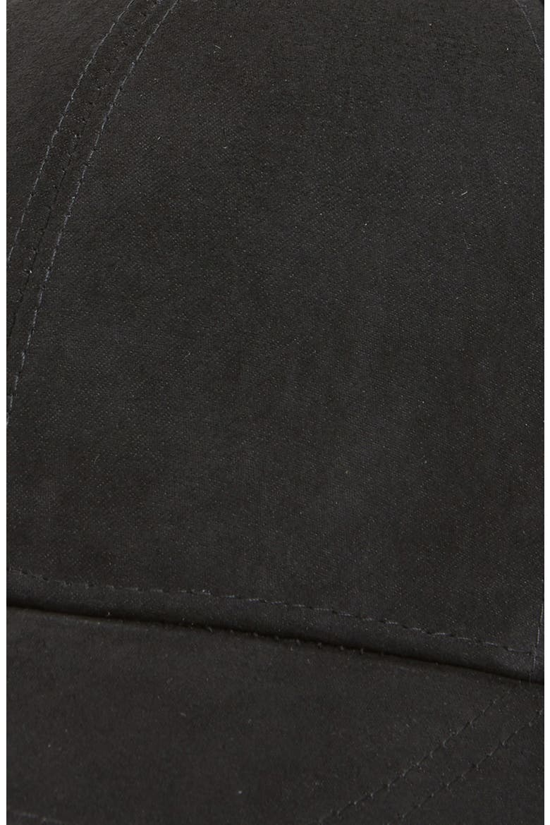 Faux Suede Adjustable Baseball Cap, Alternate, color, BLACK
