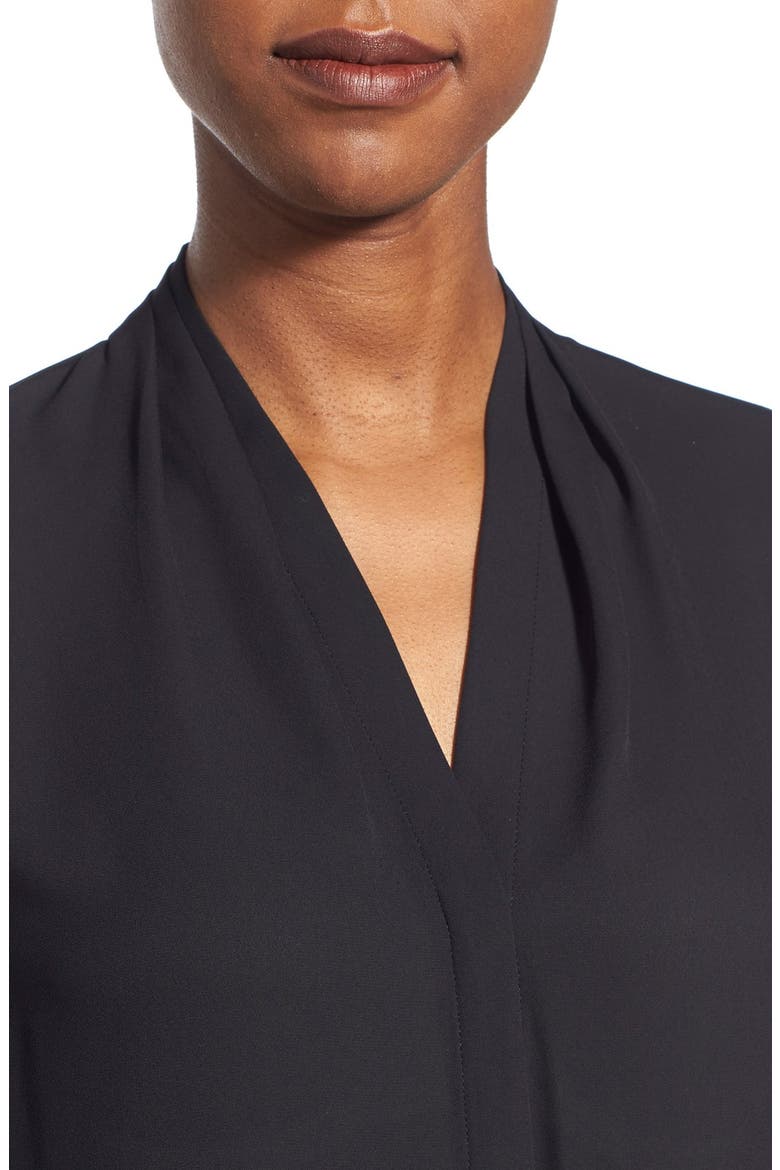 'Taylor' Roll Sleeve Blouse, Alternate, color, BLACK
